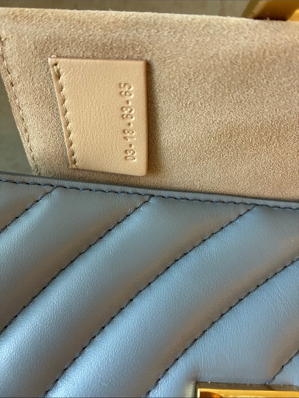 Chloe Light Blue Quilted Leather  Drew Bijou Crossbody with Gold Hardware - Picture 9 of 10